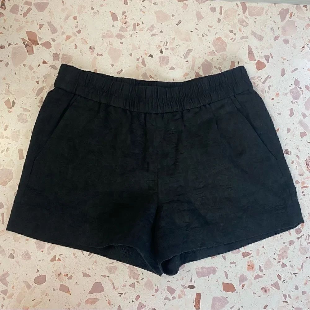J. CREW Black Jacquard Boardwalk Pull-on 3" shorts